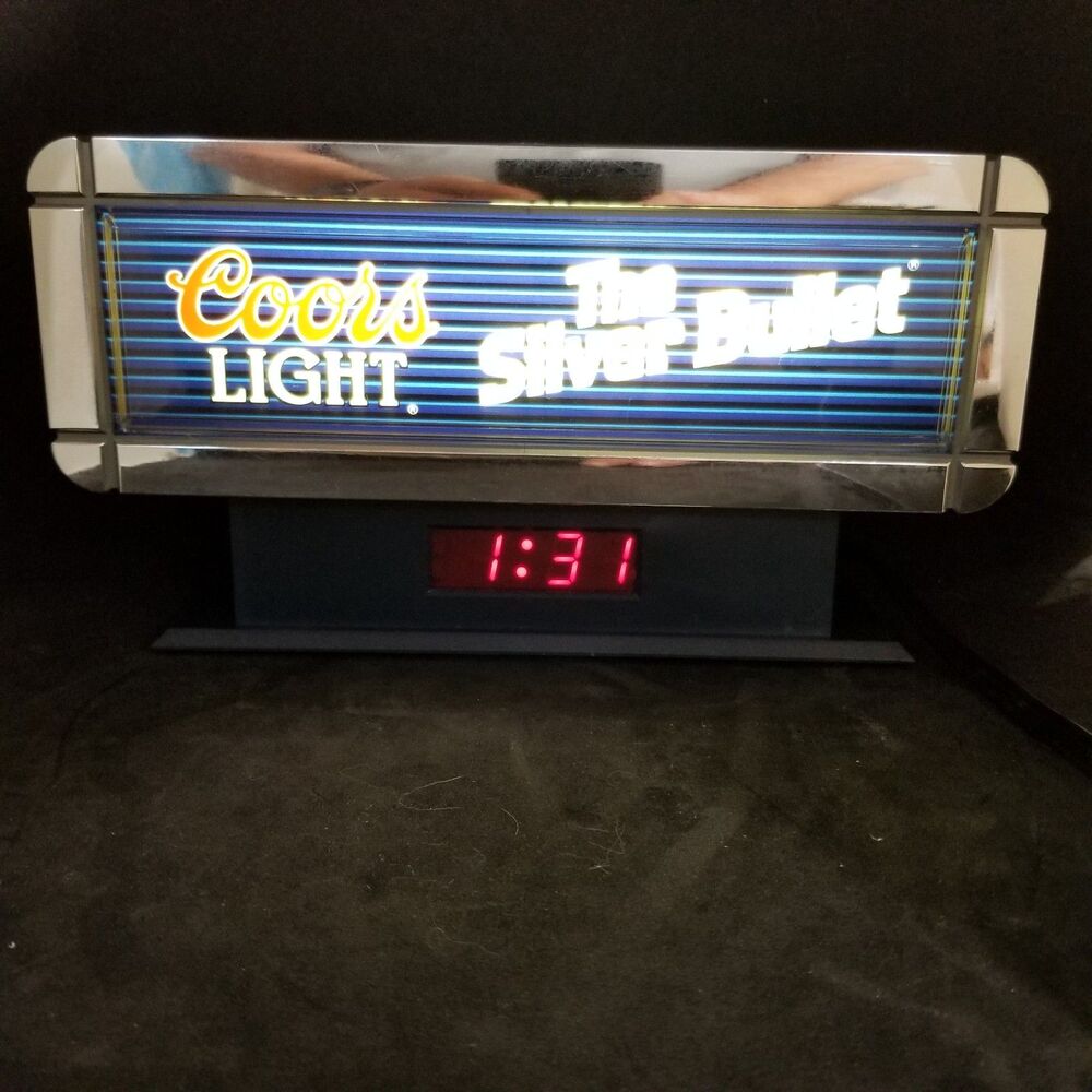 Coors light silver bullet lighted register clock Thomas A Shutz Co. Vintage